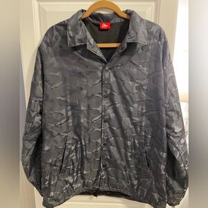 CLSC Life Streetwear Jacket Adult Large Gray Camo Pockets Lined Snaps Waist Tie